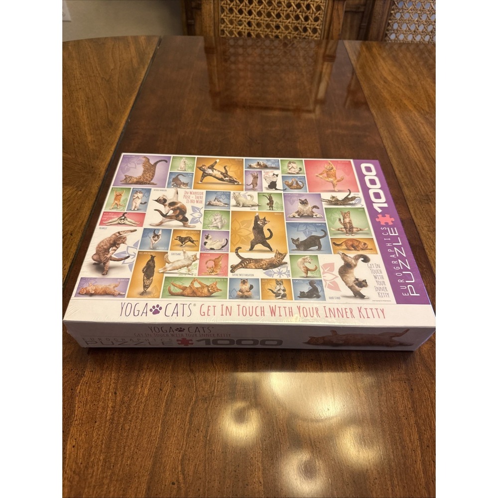Yoga Cats Kittens Jigsaw Puzzle Eurographics New Sealed 19" x 26" Completed Size